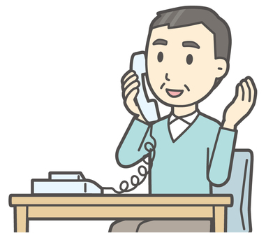 ニット中年男性-406-バスト  ニット中年男性-406-バスト 電話,おじさん,男性,中年,お父さん,パパ,シニア,ミドルエイジ,人物,かわいいのイラスト素材