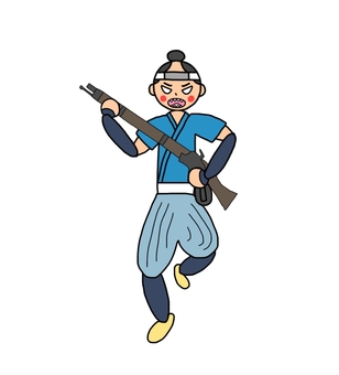 怒る旧幕府軍藩士 藩士,武士,侍,旧幕府軍,徳川幕府,江戸幕府,奥羽越列藩同盟,会津藩,庄内藩,明治維新のイラスト素材