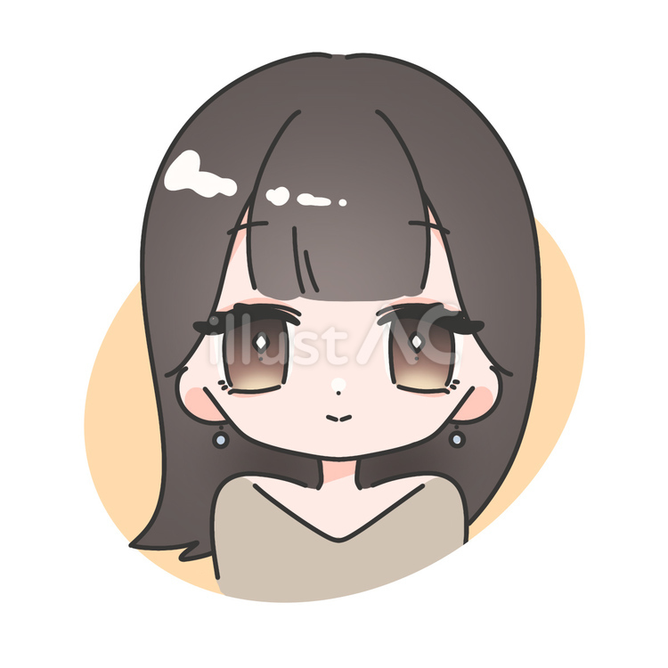 女性アイコン1 女の子,sns,アイコンのイラスト素材