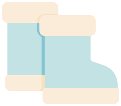 ブーツ（平面）　青 ブーツ,長靴,靴,防寒具,冬,冬小物,ファッション,挿絵,素材,アイコンのイラスト素材