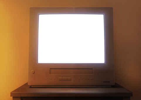 テレビデオ風イラスト　04 テレビデオ,テレビ,家電,レトロ,古い,リアル,背景,夕方のイラスト素材