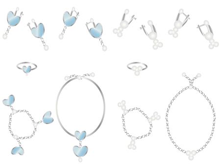 アクセサリー アクセサリー,ジュエリー,宝石,誕生石,シルバー,装飾,飾り,貴金属セット,イヤリング,ピアスのイラスト素材