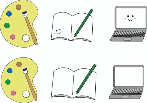 習い事アイコン 習い事アイコン パソコン,プログラミング,タイピング,pc,美術,絵画,絵の具,筆,ペイント,勉強のイラスト素材
