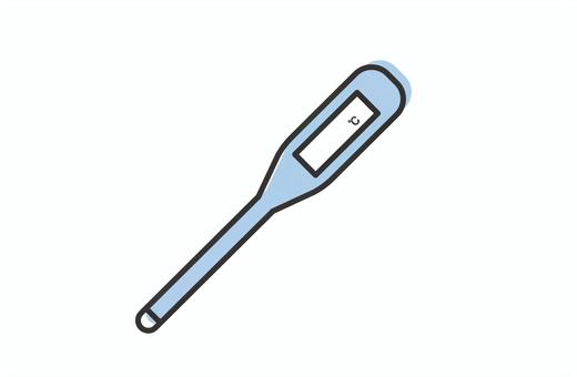 青い体温計アイコン 体温計,熱,発熱,アイコン,感染,青,体温,風邪,医療,病院のイラスト素材