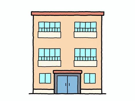 集合住宅 集合住宅 集合住宅,アパート,マンション,ビル,建物,線画,シンプル,手描きのイラスト素材