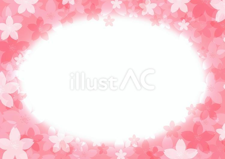 桜のグラデーションフレーム 桜,ピンク,フレームのイラスト素材
