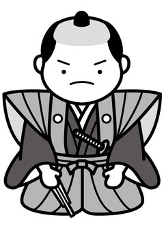 奉行-2c 奉行-2c 奉行,奉行人,江戸,時代劇,仕事,職業,武士,侍,裃,着物のイラスト素材