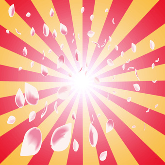 花びら放射 花びら,散る,桜,放射,広がる,光,シンプル,2色,背景,赤のイラスト素材