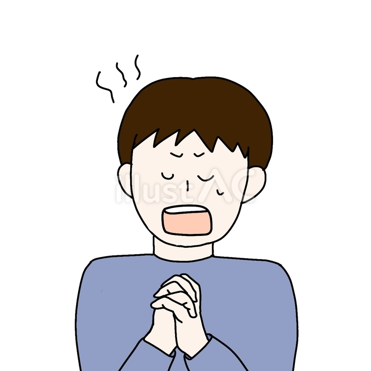 願ってる男性 男性,人物,シンプルのイラスト素材