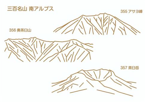 三百名山＿南アルプス 三百名山,南アルプス,登山,山登り,山,山岳のイラスト素材