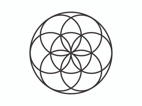 シードオブライフ(太)03 シードオブライフ(太)03 シードオブライフ,幾何学模様,模様,開運,シンプル,アイコンのイラスト素材