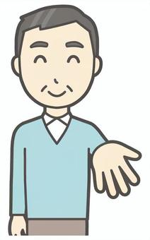 ニット中年男性-015-バスト  ニット中年男性-015-バスト ください,笑顔,おじさん,男性,中年,お父さん,パパ,シニア,ミドルエイジ,人物のイラスト素材