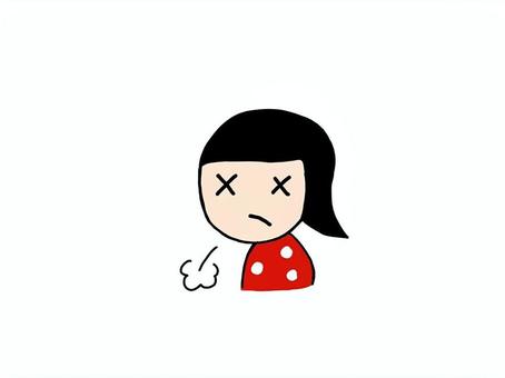 Illustration, chica, decepcionado, el suspiro, 