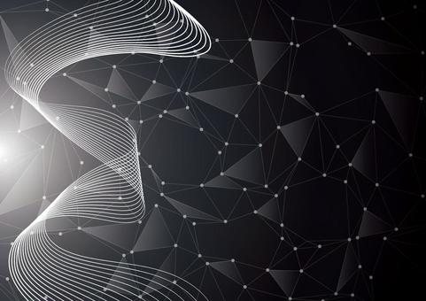 曲線と幾何学ラインの抽象的なデジタル背景