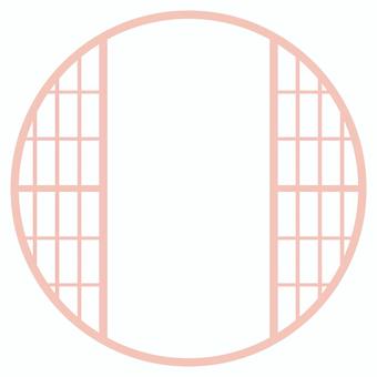 丸窓01 丸窓,丸障子,丸い窓,障子,正月,お正月,年賀状,年賀素材,年賀状素材,新年のイラスト素材