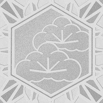 シームレスなモザイク　松　o  松,縁起物,植物,正月,年賀状,背景素材,バックグラウンド,モザイク,六角形,六角のイラスト素材