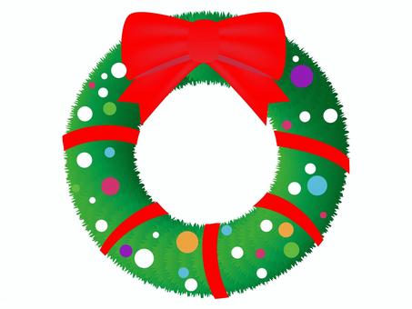 クリスマスリース クリスマス,リース,冬,装飾,飾り,オーナメント,柄,素材,模様,フレームのイラスト素材