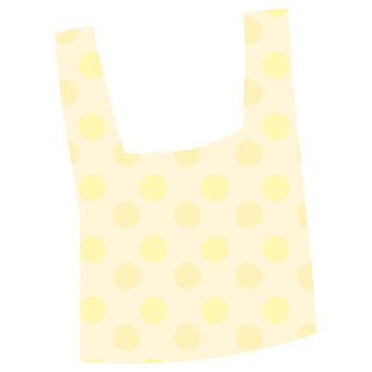 エコバッグ（黄色水玉模様） エコバッグ,エコ,バッグ,eco,買い物,素材,イラスト,黄色,水玉,ショッピングのイラスト素材