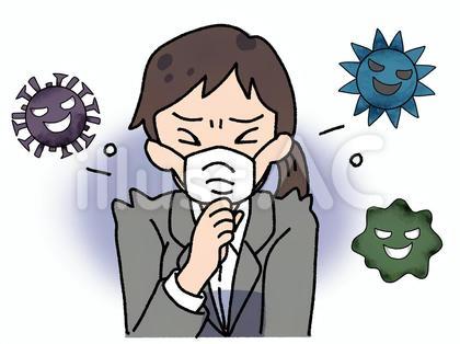 マスクをする女性_ウイルス