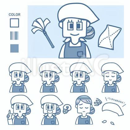家事代行/家政婦/主婦の表情セット