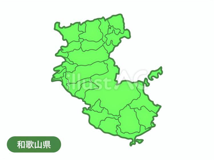 和歌山県の地図のイラスト（線つき） 地図,和歌山県,和歌山市のイラスト素材