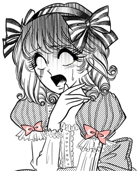 ショックで白目昭和レトロ少女漫画のお嬢様 少女漫画,女の子,漫画,劇画,お嬢様,お金持ち,裏切り,面白い,衝撃,驚くのイラスト素材