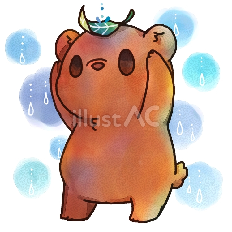 あめふりくまのこ 童謡,雨,くまのイラスト素材
