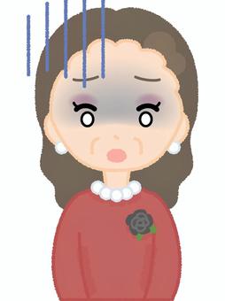 中年女性ショック 女性,ショック,蒼白,青ざめる,中年,おばさん,マダム,ケバいのイラスト素材