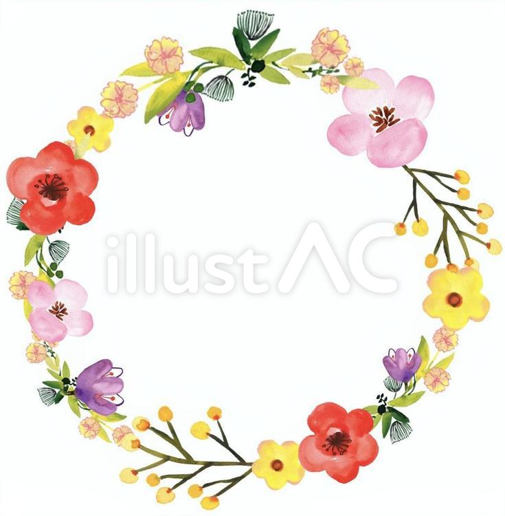 花枠 花,枠,丸のイラスト素材