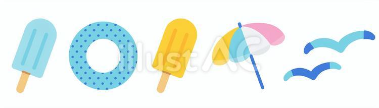 夏のあしらいイラスト飾り罫 夏,7月,8月のイラスト素材