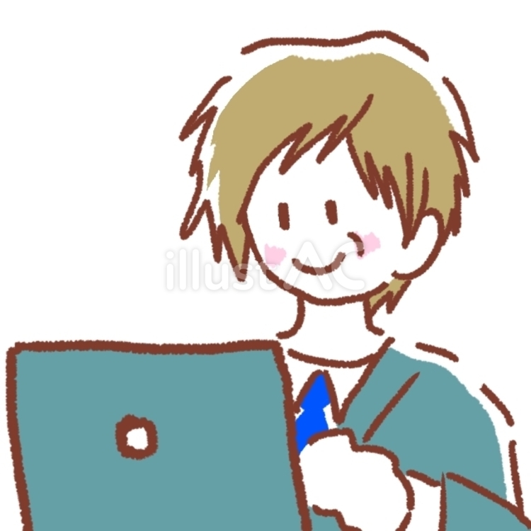 パソコンを使う男性イラスト - No: 23379979｜無料イラスト・フリー素材なら「イラストAC」