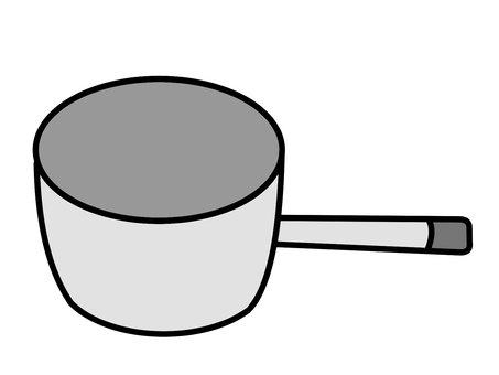 片手鍋銀 片手鍋,鍋,調理道具,生活,シンプル,かわいい,銀,料理,キッチン用品のイラスト素材