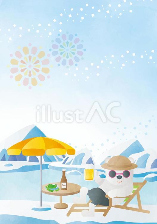 水彩風-ひんやり涼しい背景-6 夏休み,バカンス,夏のイラスト素材
