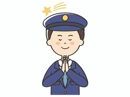 願い事をする男性警察官 願い事,お願い,流れ星,祈る,警察官,七夕,警察,警官,男性,男のイラスト素材