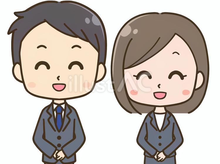 笑顔のスーツ姿の男女 笑顔,ビジネス,人物のイラスト素材