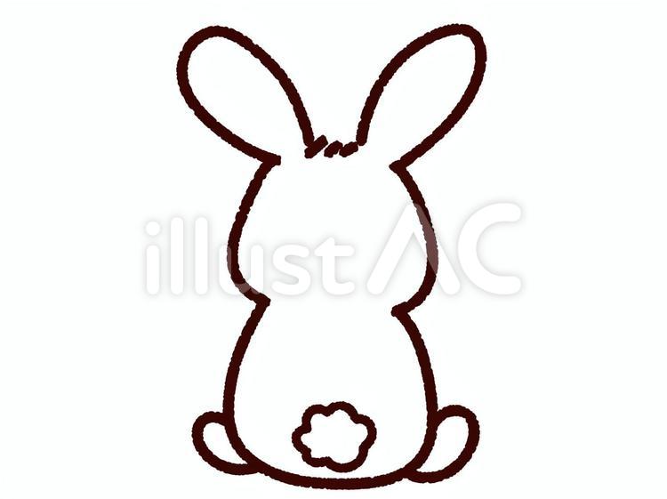  かわいい白いウサギ 後姿イラスト - No: 2075078｜無料イラスト・フリー素材なら「イラストAC」 Illustration 