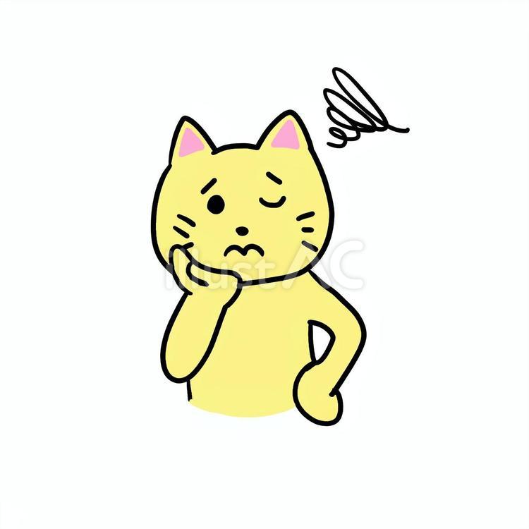困った表情のねこ ねこ,猫,動物のイラスト素材