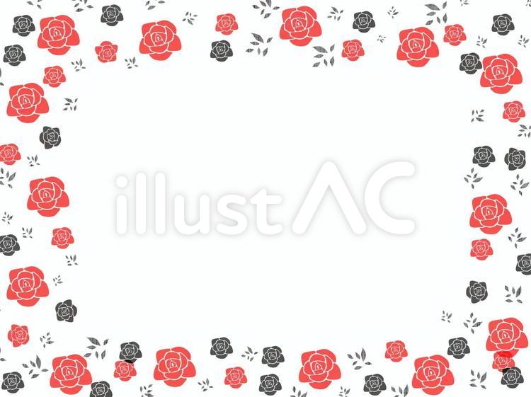 薔薇のフレーム 薔薇,フレーム,かわいいのイラスト素材
