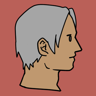 男性　真ん中分け　グレー　褐色 男性,褐色,グレー,横顔,お洒落,若者,イケメン,かっこいい,クール,プロフィールのイラスト素材