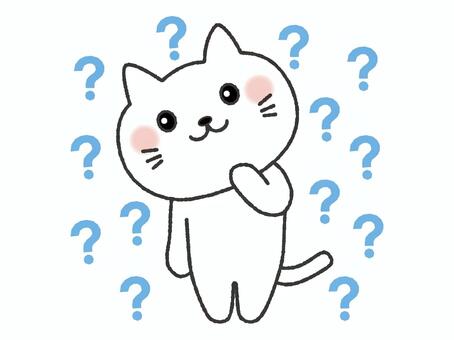 はてな猫 02 猫,はてな,悩む,考える,かしげる,わからない,不安,クエスチョン,問題,クイズのイラスト素材