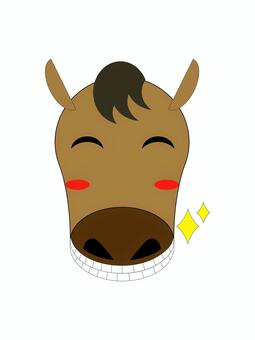 馬（スマイル1） 馬,午,年賀状,正面,馬面,キャラクター,キャラ,かわいい,ホース,午年のイラスト素材