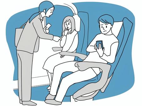 指定席　座席間違い 新幹線,飛行機,乗り物,指定席,座席間違い,ミス,戸惑う,人物,確認,困るのイラスト素材