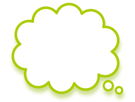 もくもく吹き出し　影付　黄緑 2