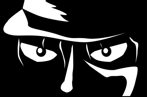 睨む　 睨む,目,瞳,視線,集中,怒り,眉毛,顔,アップ,劇画のイラスト素材