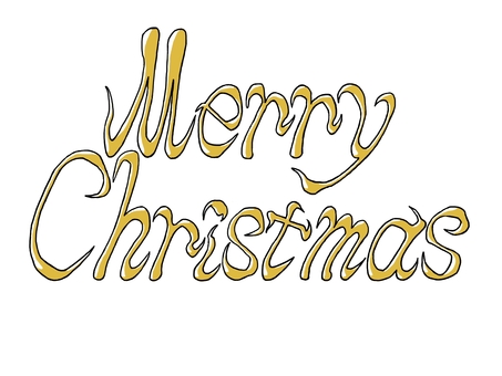 金の『Merry Christmas』 merry,christmas,メリークリスマス,クリスマス,ロゴ,12月24日,文字,英語,単語,レタリングのイラスト素材