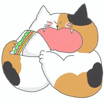 サンドイッチ♪ かわいい,サンドイッチ,食べ物,食べる,いただきます,レタス,トマト,チーズ,サンド,パンのイラスト素材