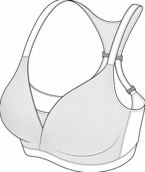 スポーツブラ図 スポーツブラ,インナー,スポーツ,ファッション,アパレル,ベクター,テンプレート,線画,素材,セットのイラスト素材