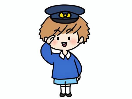 Illustration, boy, a policeman, police, 