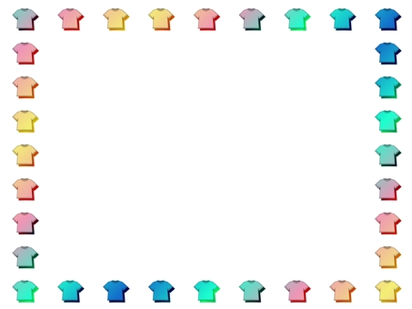 Tシャツのフレ−ム　パステル tシャツ,フレ−ム,ポストカード,メッセージカード,飾り枠,あしらい,グラデーション,パステルカラー,影,シャツのイラスト素材