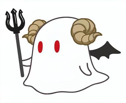 悪魔の仮装をするおばけ